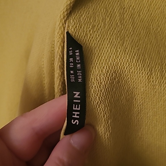 SHEIN Neon Yellow Crop Hoodie - Picture 2 of 4